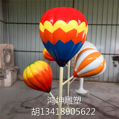 Creative Fiberglass Cartoon Color Hot Air Balloon Ballipop Sculpture Mall Park Park Playground украшения украшения настройка