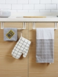cabinet door towel rack nail-free bathroom kitchen single