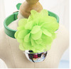 Three dimensional small bell, green choker, flowered