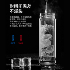 Парные кружки 富光双层加厚玻璃杯大容量茶杯便携男女士车载过滤杯定制x1924