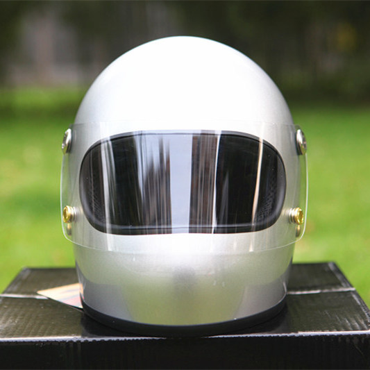 Silver Advanced Glass Steel HelmetTTCO motorcycle Halley Retro locomotive Full helmet Electric vehicle safety hat Full coverage  Four seasons Helmet