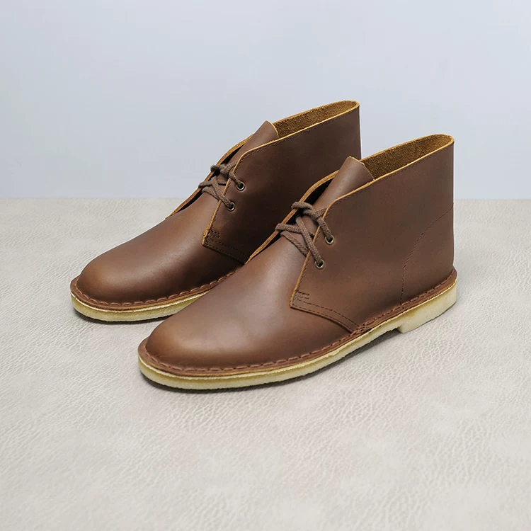 Мужские desert-ботинки кожаные ботинки high tops коровья кожа Crazy Horse кожа сырой резиновой подошвой оригинальные ботинки на песчаной основе