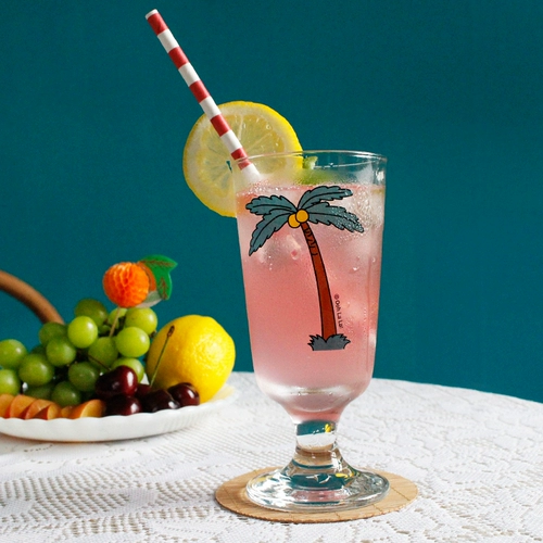 Южная Корея Oohlala Retro высокий стеклянная чашка для молока чашка молока в ин и в ветровой сок холодный напиток чашка молока коктейль чашка