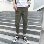 Quần âu nam mùa hè phiên bản Hàn Quốc của gió mới quốc gia Slim chân chín quần xu hướng thanh niên thương hiệu quần yếm