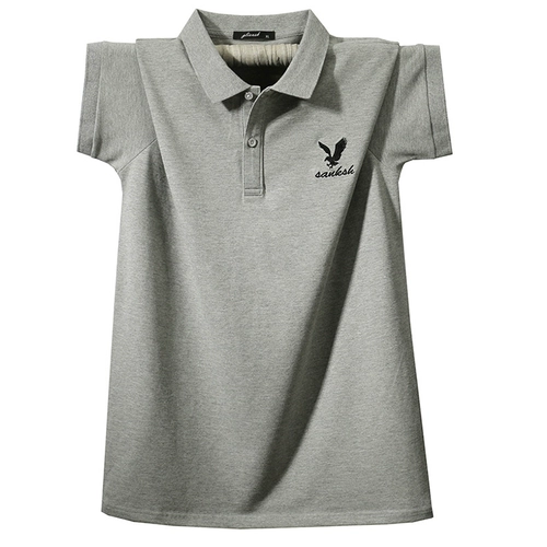 Брендовая хлопковая футболка polo, короткий рукав, с вышивкой, оверсайз