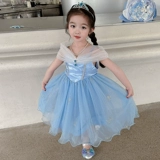 Летний наряд маленькой принцессы для девочек, платье, костюм, «Холодное сердце»