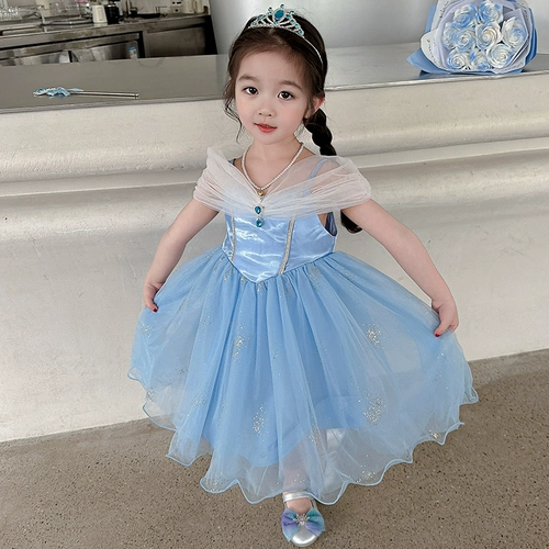 Летний наряд маленькой принцессы для девочек, платье, костюм, «Холодное сердце»
