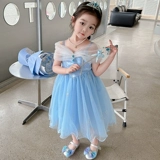 Летний наряд маленькой принцессы для девочек, платье, костюм, «Холодное сердце»