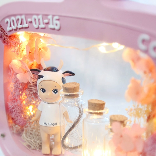 Фетальные волосы пуповины лиственные бутылки новорожденный ребенок памятный детский малыш.