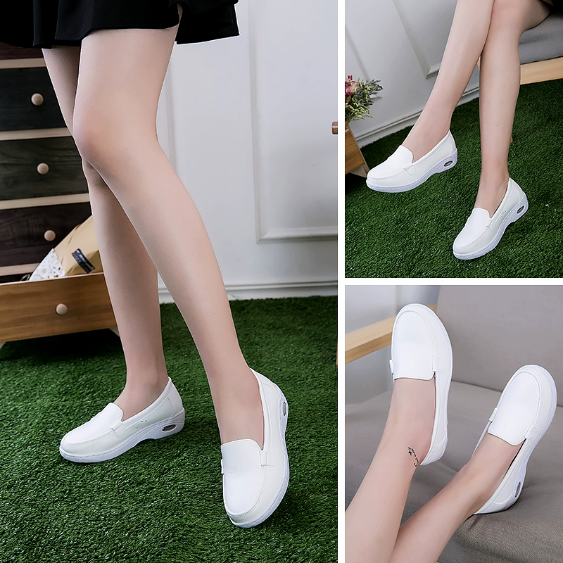 Trắng y tá giày dốc với 2019 mùa hè mới bệnh viện Hàn Quốc đệm mùa hè giày phẳng đáy mềm nữ khử mùi 