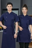 Костюм шеф -повара отеля мужчина с коротким рукавами, дышащая одежда шеф -повара Западный ресторан, кухонная одежда, рабочая одежда, рабочая одежда, женская длинные рукава