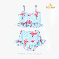 Đồ bơi trẻ em váy xẻ bé công chúa nữ lớn Hàn Quốc dễ thương bikini in flamingo áo tắm - Bộ đồ bơi của Kid đồ bơi cho em bé
