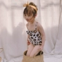 Áo tắm cho bé gái Cô bé dễ thương Áo tắm Xiêm Cậu bé lớn Leopard Leopard Hàn Quốc Áo chống nắng Đồ bơi - Bộ đồ bơi của Kid áo tắm trẻ em