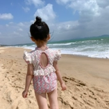 Брендовый детский купальник, кружевной наряд маленькой принцессы, цветочный принт