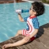 Áo tắm cho trẻ em trai Chia đội trưởng Kem chống nắng Baby Boy Boy Đồ bơi dễ thương Mũ đồ bơi Big Boy - Bộ đồ bơi của Kid
