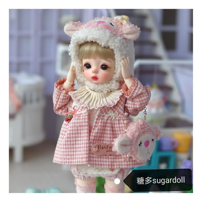 taobao agent Sugar Duo*Sauce*BJD6 points 4 points, 6 -point small pink sheep doll clothing set
