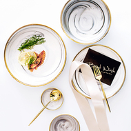 Bắc âu Phnom Penh Kết Cấu Bằng Đá Cẩm Thạch Bộ Đồ Ăn Bằng Gốm Món Ăn Tấm Salad Tấm Bát Gạo Noodle Bowl Tây Bít Tết Tấm