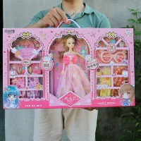 Кукла, большой комплект, большая подарочная коробка для принцессы, игрушка для одевания, реалистичная семейная одежда, подарок на день рождения