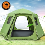 Lạc đà ngoài trời hai lớp tự động 3-4-6-8 người lều lục giác miễn phí để dựng lều cắm trại nhóm - Lều / mái hiên / phụ kiện lều