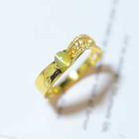 Натуральное ювелирное украшение, кольцо с камнем, золотая инкрустация камня, легкий роскошный стиль, кошачий глаз, с драгоценным камнем, 18 карат
