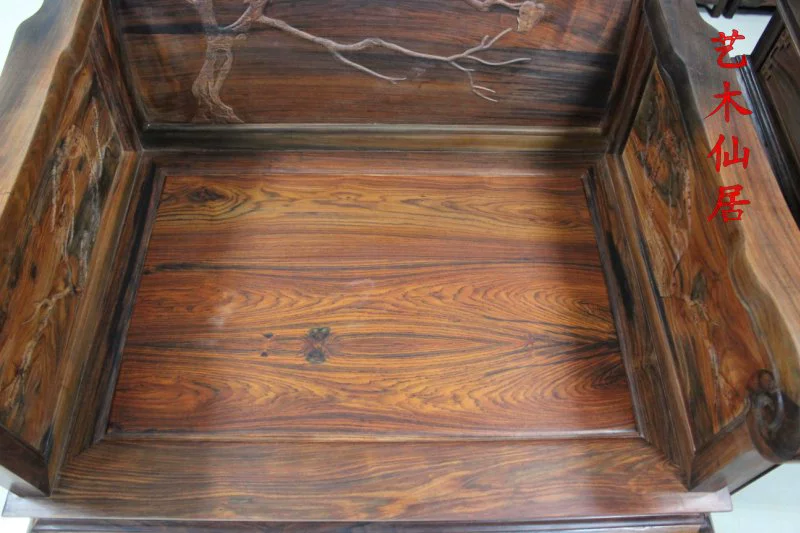 Sofa phòng khách gỗ gụ nội thất Lào gỗ hồng đỏ Sianjiao Dalberg Trung Quốc cổ rắn gỗ sofa đồ nội thất - Bộ đồ nội thất