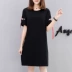 2018 mùa hè mới Hàn Quốc phiên bản của kích thước lớn của phụ nữ lỏng mỏng lỗ ngắn tay áo in đầm lớn Dress