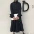 2018 phụ nữ mới mùa xuân phiên bản Hàn Quốc của áo sơ mi dài tay lỏng lẻo dài tay áo dài giản dị Váy dài