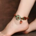 Vòng cổ gió quốc gia trang sức retro Dongling ngọc mã não trang trí chuỗi chân cá tính điều chỉnh thiết kế cổ chân đồ trang trí nữ - Vòng chân