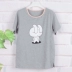 Có thể tháo rời ngực pad đồ ngủ hàng đầu duy nhất ngắn tay áo ngực cotton đàn hồi T-Shirt nữ sinh viên có thể mặc nữ mùa hè