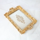 Европейская стиль золотистого перолочного зеркала стеклянный лоток прямоугольный фрукты тарелка чай