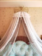 Màu xám muỗi net trắng Bắc Âu hạ cánh công chúa tòa án giường net muỗi net chống muỗi giường sợi đa màu tùy chọn với khung và móc