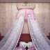 Giường crepe ins Bắc Âu tòa mới nhỏ tươi cô gái tim hồng dịu dàng công chúa ren rèm trang trí sợi với khung