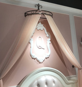 Giường công chúa 幔 Châu Âu Hàn Quốc retro dễ thương màu hồng giường trang trí 幔 幔 nền rèm với cao cấp vương miện kệ
