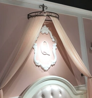 Giường công chúa 幔 Châu Âu Hàn Quốc retro dễ thương màu hồng giường trang trí 幔 幔 nền rèm với cao cấp vương miện kệ rèm giường ktx