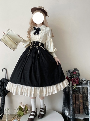 taobao agent Genuine retro elegant pleated skirt, Lolita style, high waist
