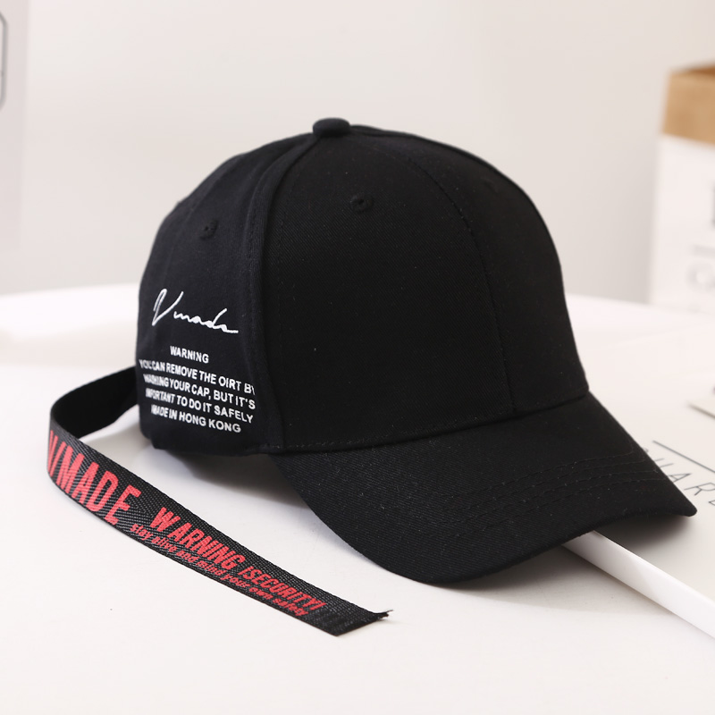 Black - Children's Long Ribbon Scarlet Letternew pattern Korean version tide children Baseball Hat boy Duck tongue Sun hat Long band Sun hat Boy girl Parent child payment