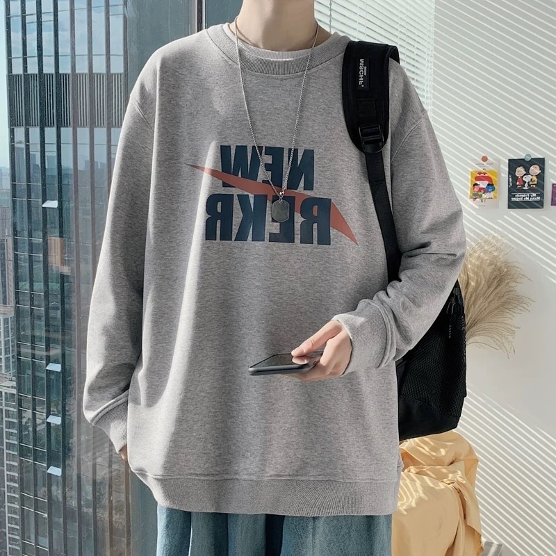 Sweater men's loose style and easy to wear 2020 new ins port style round neck hoodless spring autumn top fashion brand coat