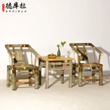 Антикварный комплект для домашнего использования, стульчик для кормления для отдыха ручной работы, 3 предмета, китайский стиль