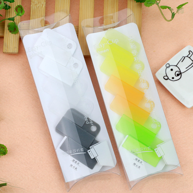 Transparent - Yellow Orange Green (6 In)originality Stationery file classification Clip Giant gate test paper classification Clip bookmark data Office Supplies Indexes label