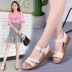 Xiaoyu hươu mùa hè giày nữ bằng da thời trang dép nữ mềm mại đế mềm không trơn trượt dép đế bằng - Sandal Sandal