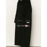 Черное демисезонное шерстяное двусторонное шерстяное пальто, в корейском стиле