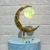 Trang trí bánh Plugin Moon Light Acrylic Chúc mừng sinh nhật Thẻ với Hoàng tử nhỏ Trang trí Thủy thủ Mặt trăng - Trang trí nội thất