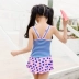 Đồ bơi cho trẻ em gái Công chúa dễ thương Váy liền kề Boxer Thoải mái Big Boy Stripe Cartoon In Áo tắm - Bộ đồ bơi của Kid
