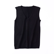 [Ice Point Straight Down] I 5 Autumn Sweater Loose Slim Women V-cổ Đan Vest Vest Màu sắc rắn