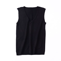 [Ice Point Straight Down] I 5 Autumn Sweater Loose Slim Women V-cổ Đan Vest Vest Màu sắc rắn áo len mỏng