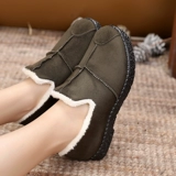 Удерживающая тепло обувь, флисовые универсальные туфли для отдыха для матери, в корейском стиле