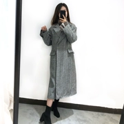 Mùa xuân 2019 mới chống mùa nữ phiên bản Hàn Quốc của áo khoác len sọc rộng đẹp trai áo khoác len dài tay - Áo Hàn Quốc