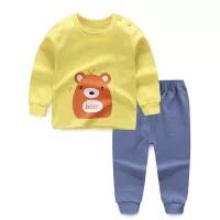Bear Orange6 Months 7 Baby girl One baby Autumn trousers Autumn clothes suit 0 One 1-2-3 year winter Korean version tide pure cotton clothes virgin boy