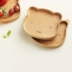 Toàn bộ gỗ khay động vật mèo con gấu hoa văn gỗ sồi tấm gỗ không sơn màu xanh lá cây đĩa gỗ - Tấm đồ dùng nhà bếp bằng gỗ Tấm