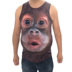 Funny Doodle Monkey 3d Gorilla Sweat Vest Fat Fat Kích thước lớn của nam giới Sáng tạo mô hình động vật ba chiều áo 3 lỗ nam rộng nách Lót